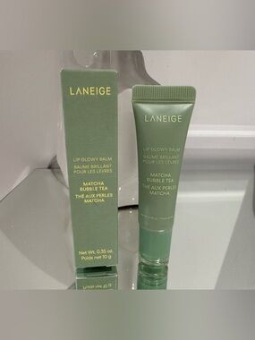 LANEIGE Matcha Bubble Tea Lip Glowy Balm - Mint Green NWT